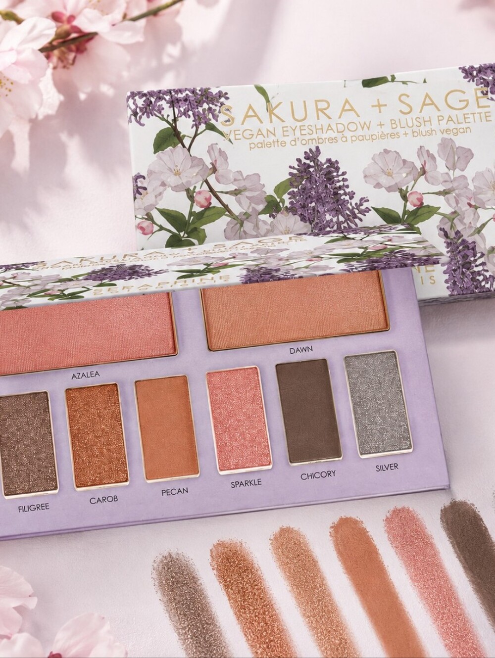 Seraphine Botanicals Sakura + Sage Vegan Eyeshadow & Blush Palette Cottagecore